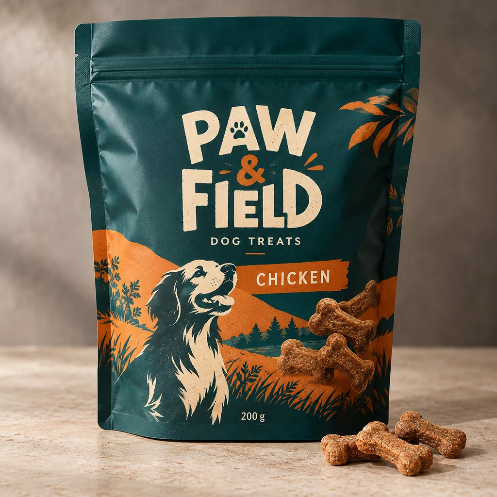 Finished printed packaging concept demonstrating distinct artwork for consumer product applications