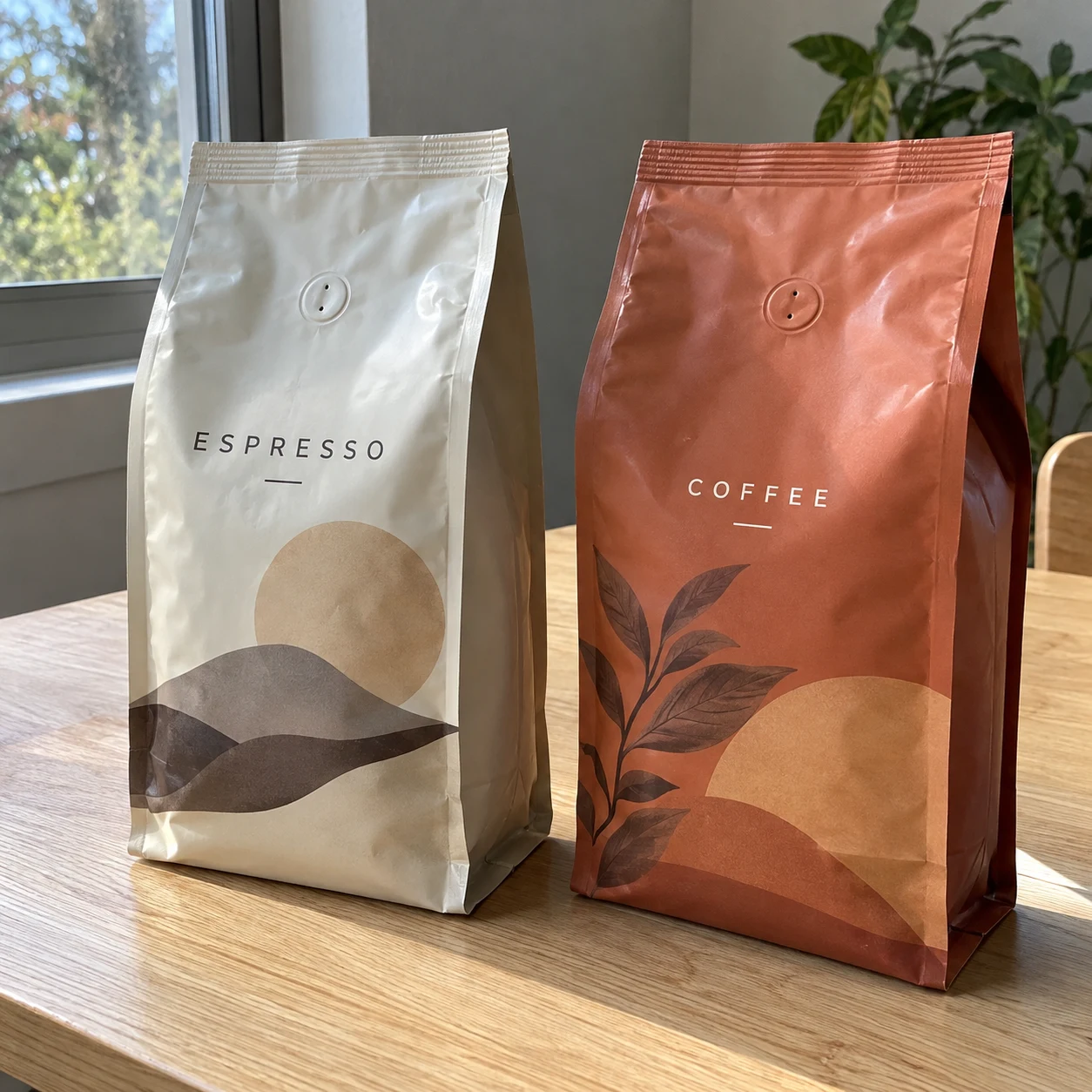 Coffee flat-bottom bags